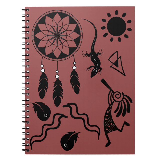 Cuaderno de Kokopelli, nativo americano de Doodle (Frente)