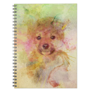 Cuaderno de la acuarela del perrito de Shiba Inu