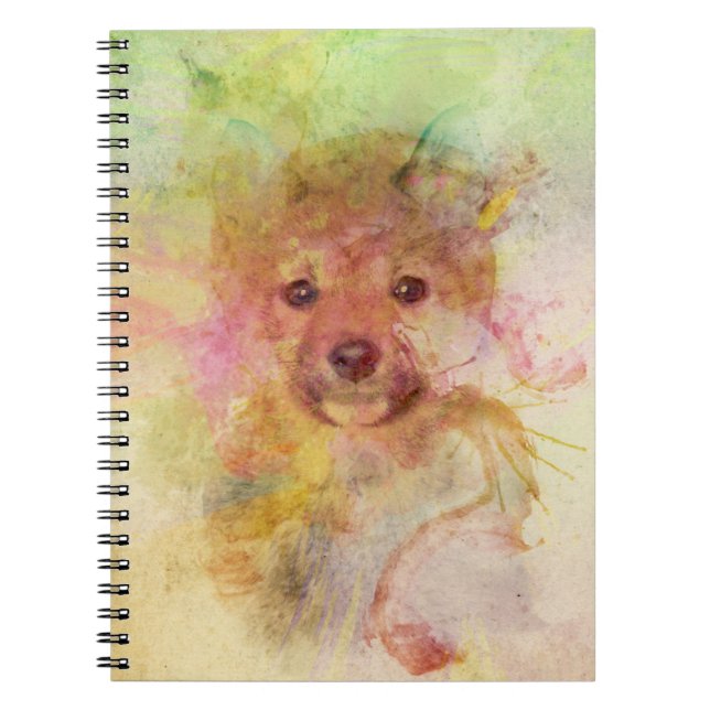 Cuaderno de la acuarela del perrito de Shiba Inu (Frente)