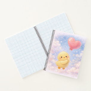 Cuaderno de la adorable pollita Alma con globo de 