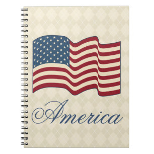 Cuaderno de la bandera americana regalo diario esc