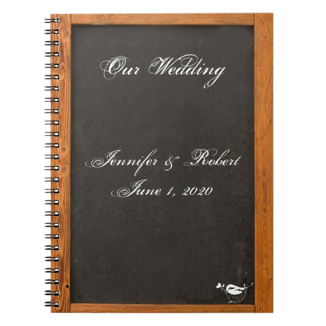 Cuaderno de la boda del pájaro del amor de la (Frente)
