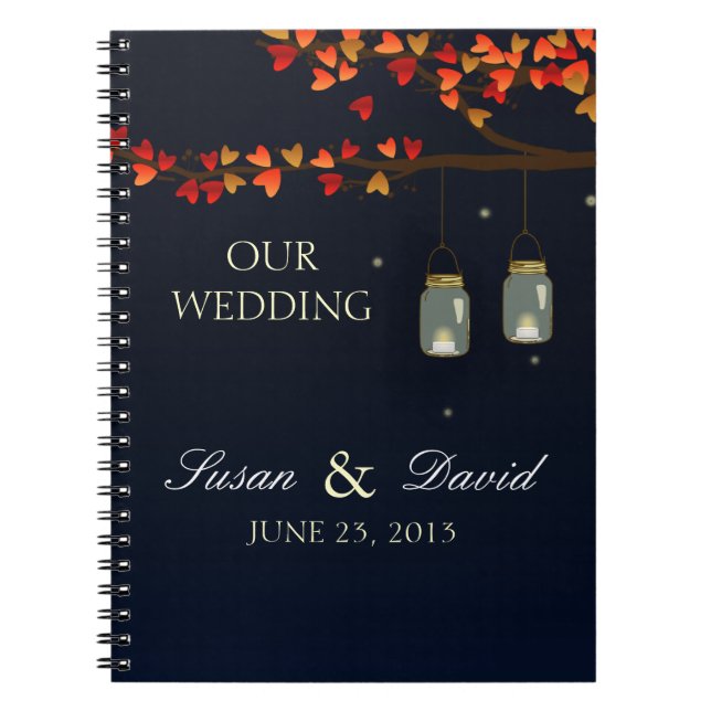 Cuaderno de la boda del roble del tarro de albañil (Frente)
