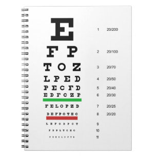 Cuaderno de la carta de ojo de Snellen