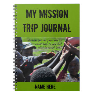Cuaderno de la cita de Jim Elliot del misionario