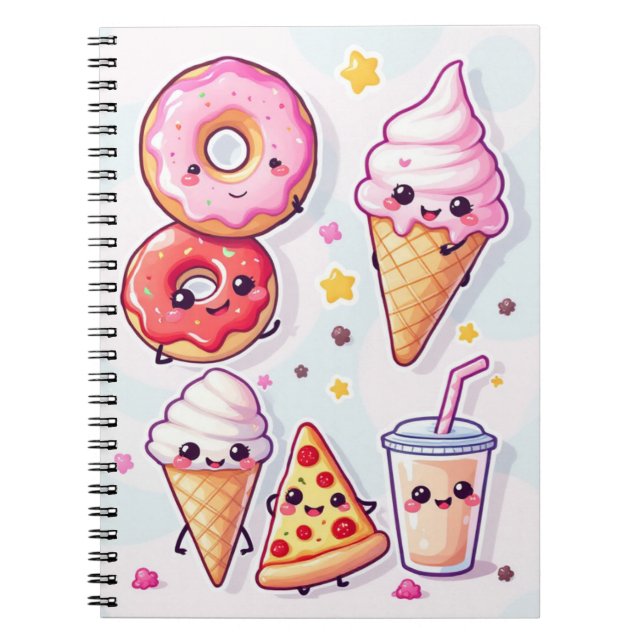 Cuaderno de la Fiesta de Comida Kawaii – Adorable  (Frente)