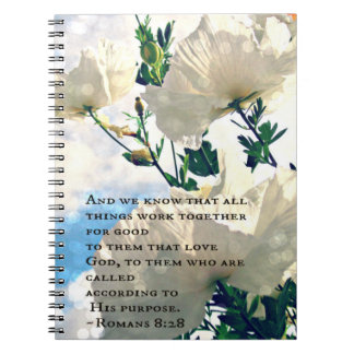 Cuaderno de la flor blanca del 8:28 de los romanos