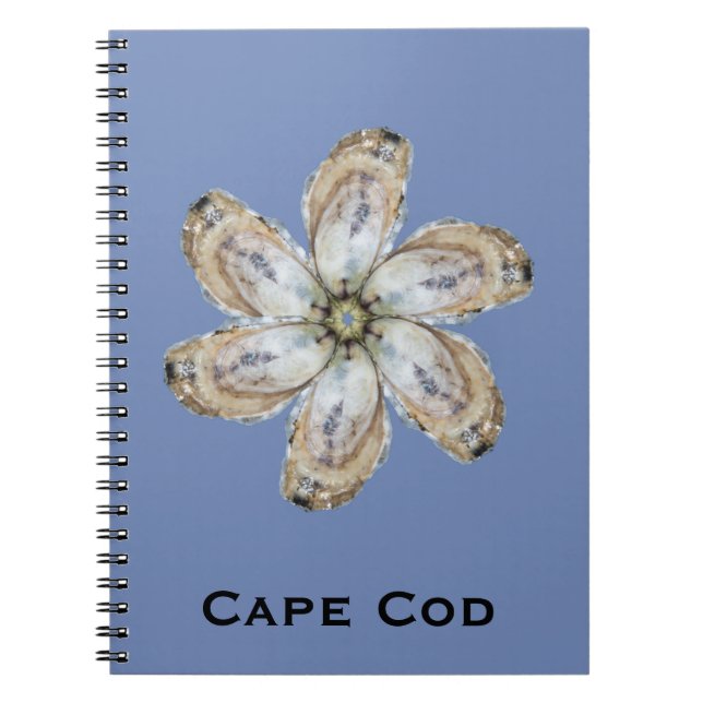 Cuaderno de la flor de la ostra - diseñe un azul (Frente)