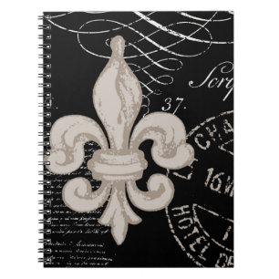 Cuaderno de la flor de lis del vintage…