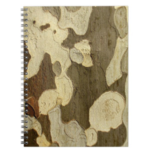 Cuaderno de la foto de la corteza de árbol de