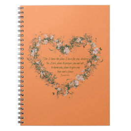 Cuaderno de la foto del espiral del corazón de la