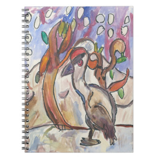 Cuaderno de la grulla coronada roja