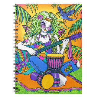 Cuaderno de la hada del Hippie de la guitarra del