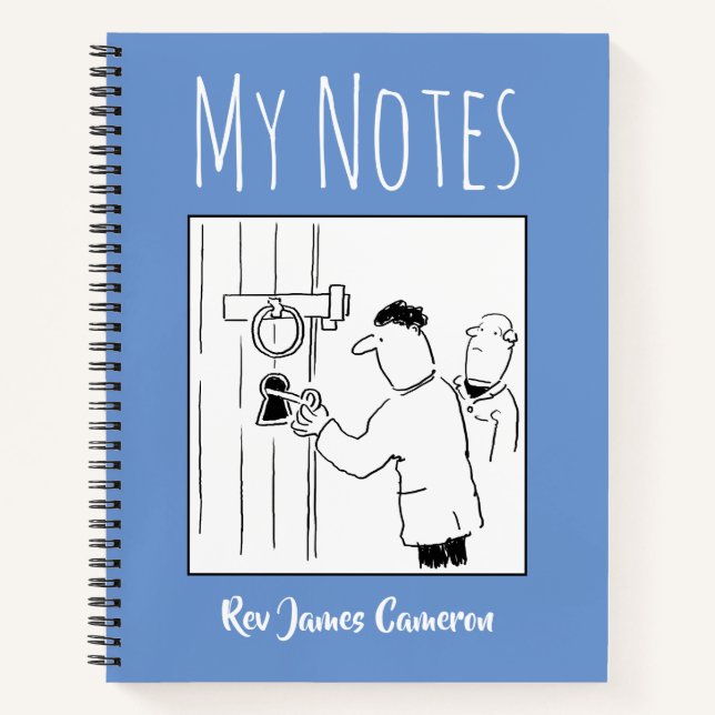 Cuaderno de la iglesia con el nombre del propietar (Anverso)