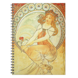 Cuaderno de la litografía de Nouveau Alfonso Mucha