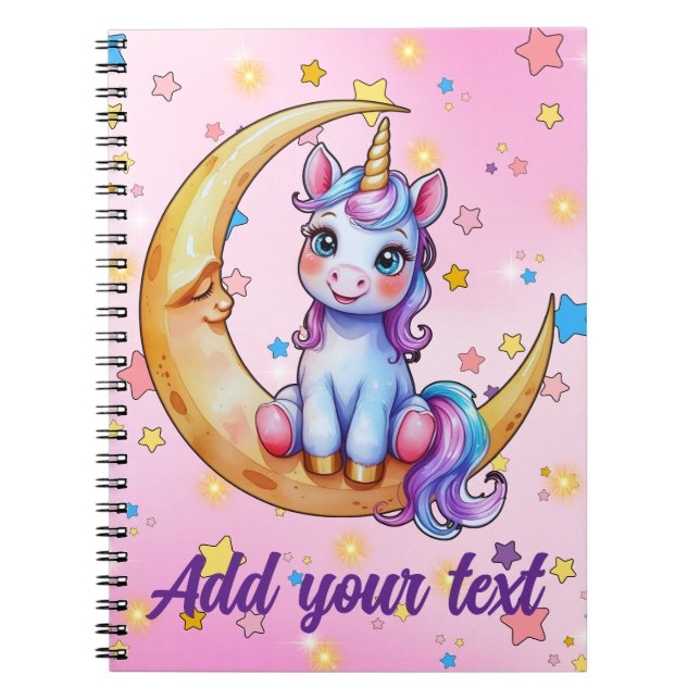 Cuaderno de la Luna de Unicornio Bebé (Frente)