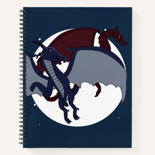 Cuaderno de la luna del dragón de fantasía mitológ (Anverso)