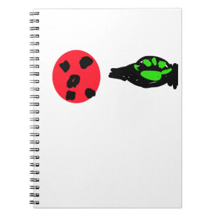 Cuaderno de la mariquita abstracta y huellas de pa