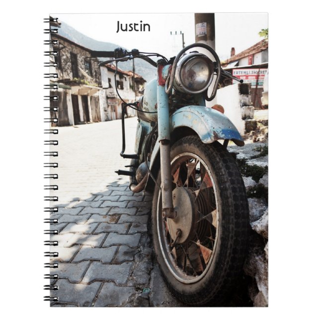 Cuaderno de la motocicleta del vintage (Frente)