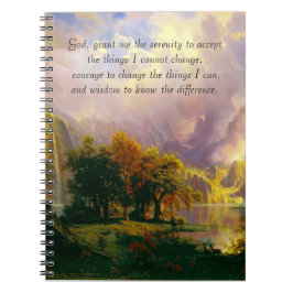 Cuaderno de la oración de serenidad de las montaña