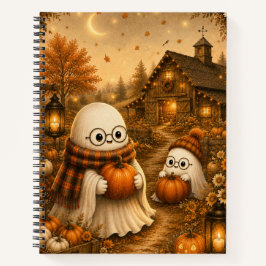 Cuaderno de la parcela de calabazas con fantasmas