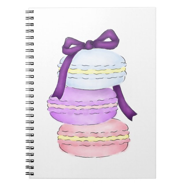 Cuaderno de la pila de Macaron de la acuarela (Frente)