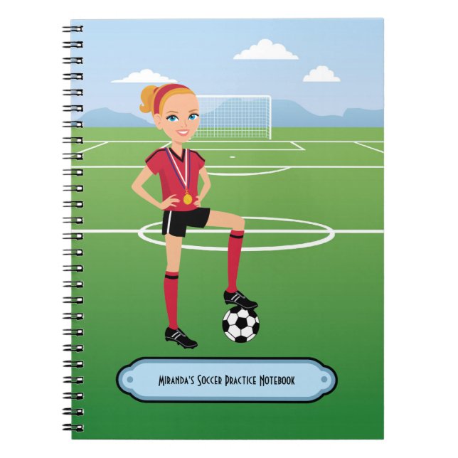 Cuaderno de la práctica del fútbol del chica (Frente)