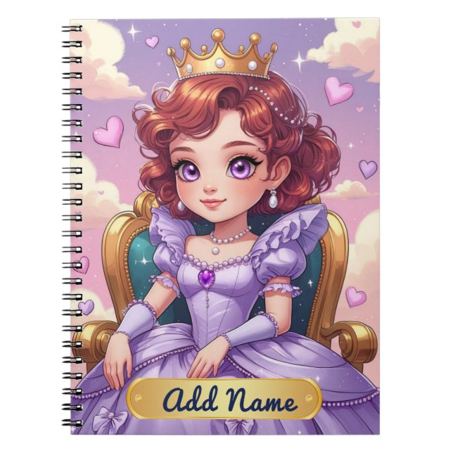 Cuaderno de la Princesa Púrpura – Nombre editable (Frente)