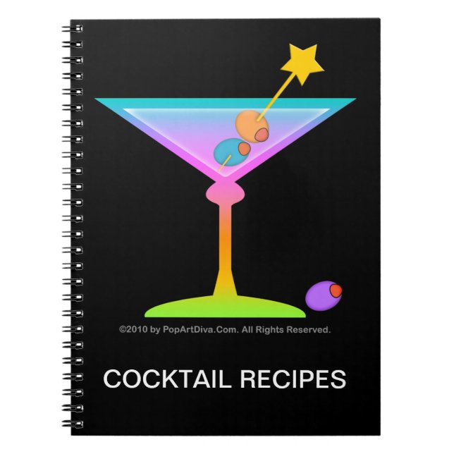 Cuaderno de la receta del cóctel de los martinis (Frente)