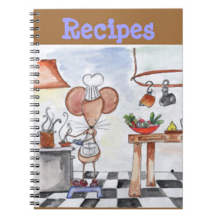 Cuaderno de la receta del ratón de la cocina