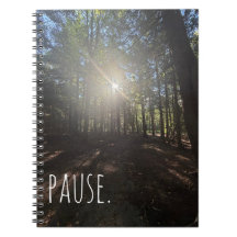Cuaderno de la senda forestal soleada en pausa
