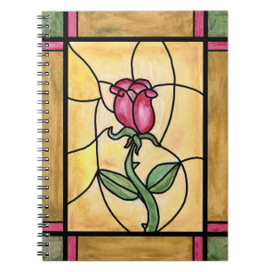 Cuaderno de la ventana color de rosa