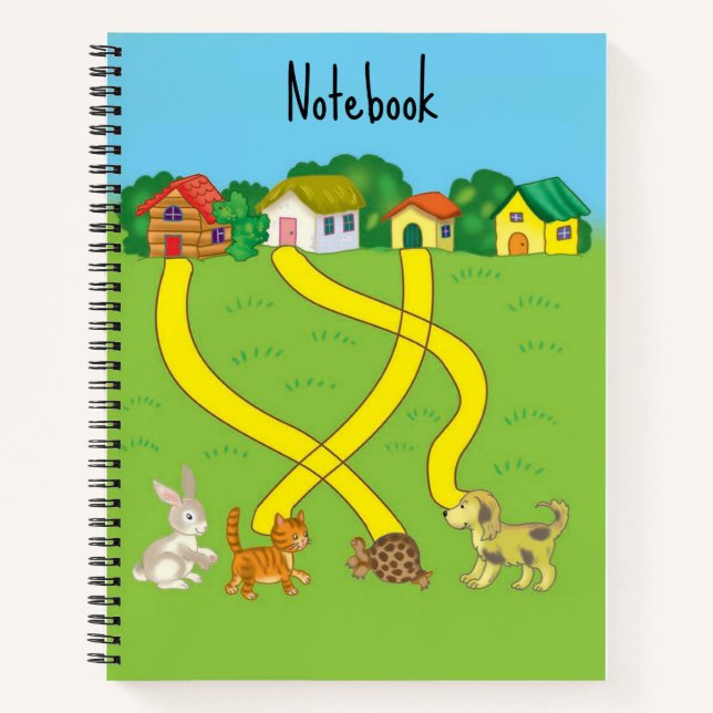 Cuaderno de laberinto de dibujos animados para niñ (Anverso)