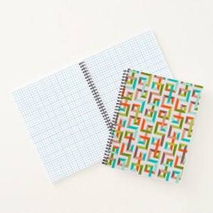 Cuaderno de laberinto geométrico 3D de estilo mode