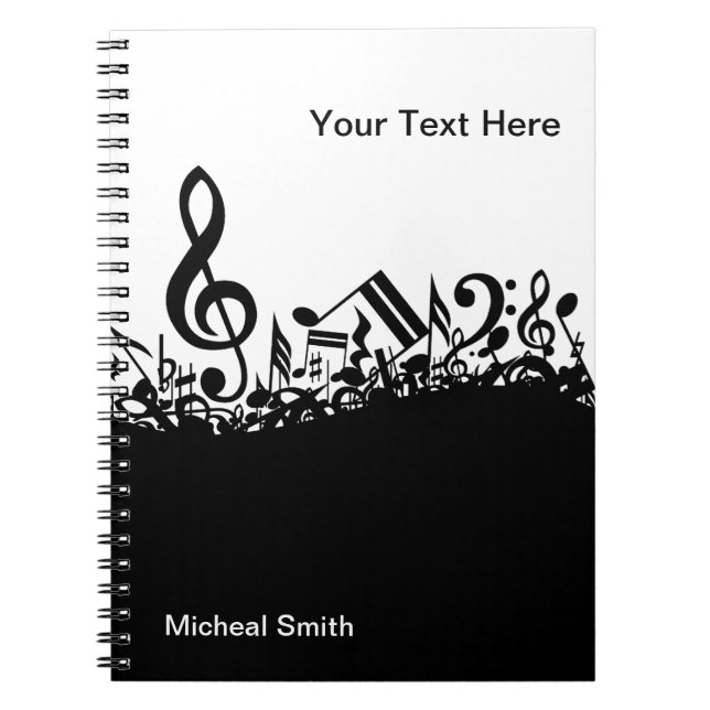 Cuaderno de las notas musicales con nombre de (Frente)