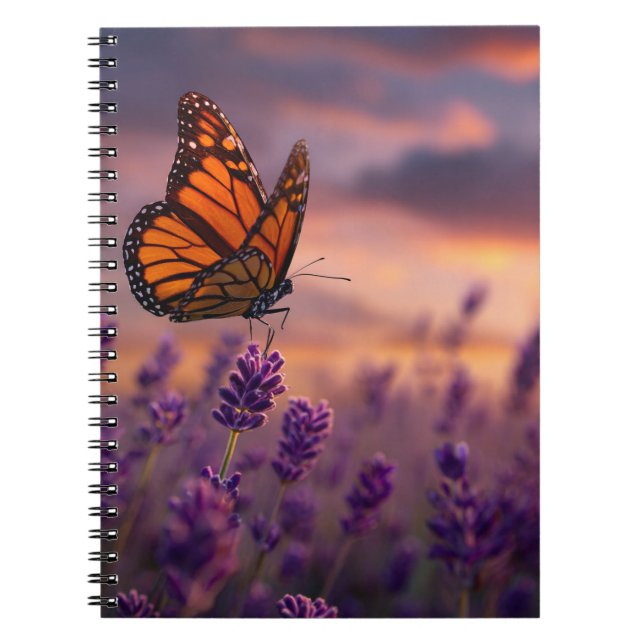 Cuaderno de Lavanda de mariposa monarca (Frente)