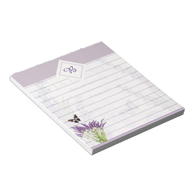 Cuaderno de lavanda y mariposa (Lado Derecho)