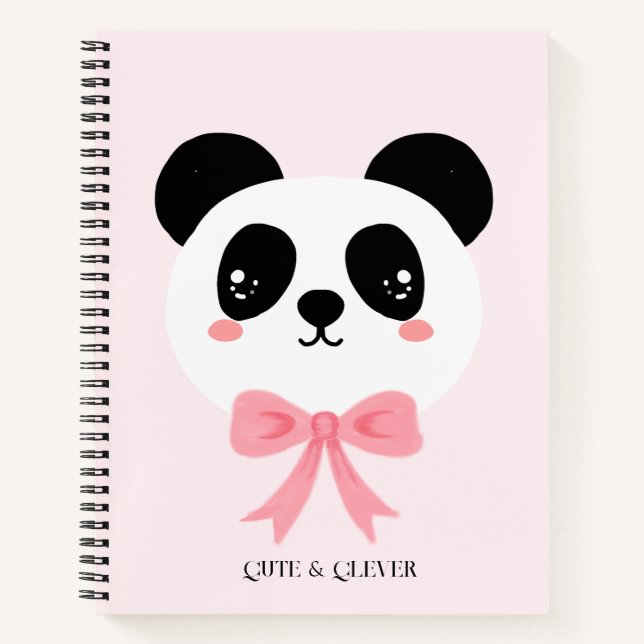 Cuaderno de lazo de panda lindo (Anverso)