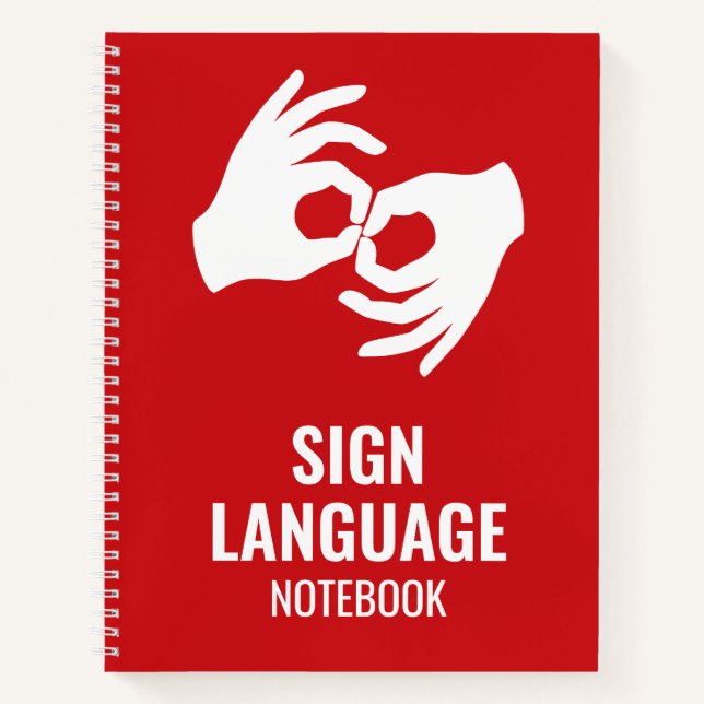 Cuaderno de Lengua de Señas – Símbolo de Manos ASL (Anverso)