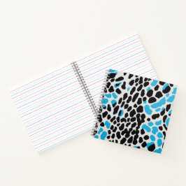 Cuaderno de leopardo azul eléctrico