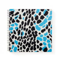 Cuaderno de leopardo azul eléctrico