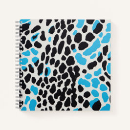 Cuaderno de leopardo azul eléctrico