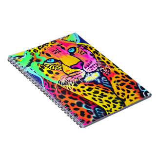 Cuaderno de leopardo del arcoiris colorido