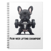 Cuaderno de levantador de pesas Frenchie