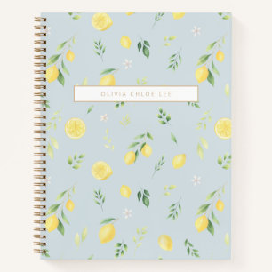 Cuaderno de limón azul moderno: totalmente persona