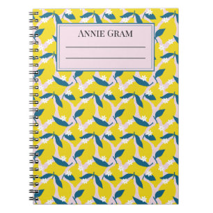 Cuaderno de limones caprichosos y hojas azules