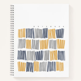 Cuaderno de líneas abstractas naranjas y grises