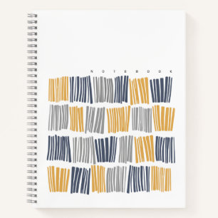 Cuaderno de líneas abstractas naranjas y grises
