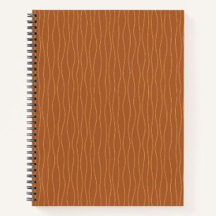 Cuaderno de Líneas Onduladas de Otoño Marrón y N