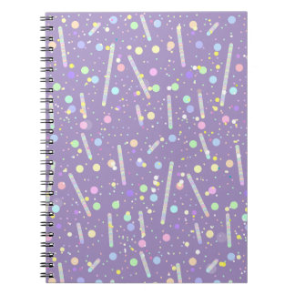 Cuaderno de líneas y puntos alegres azules púrpura